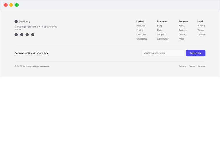 Figma footer templates
